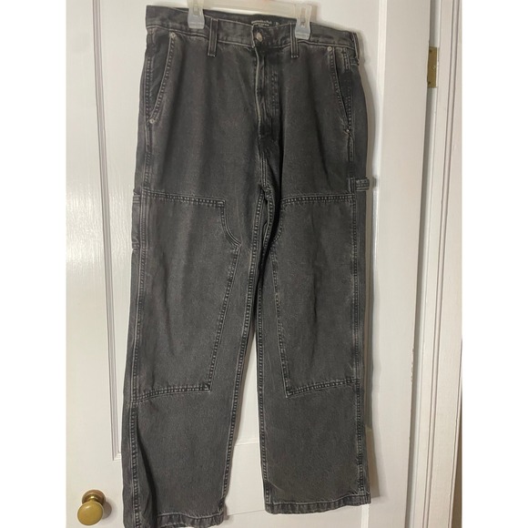 Abercrombie & Fitch Authentic Rigid Denim Baggy Carpenter Jeans 33x32 - Picture 1 of 7